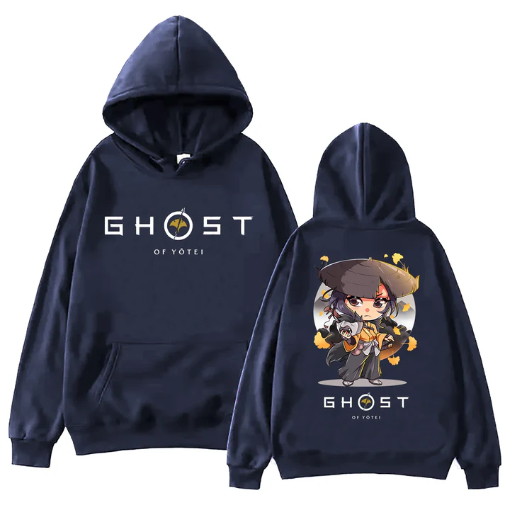 Ghost Of Yotei Kawaii Blue Hoodie — Premium Streetwear by Huzi Style